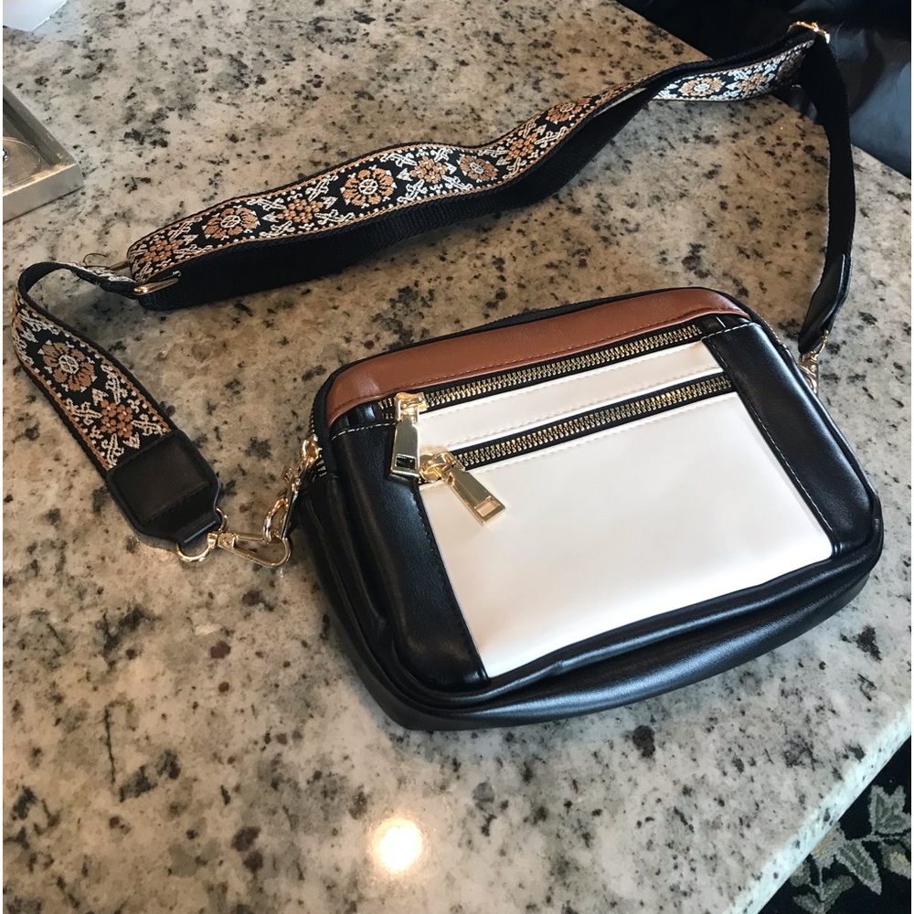 Stylish Black and White Crossbody Bag
